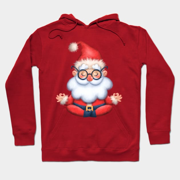 Santa Meditating Hoodie by meltubs76